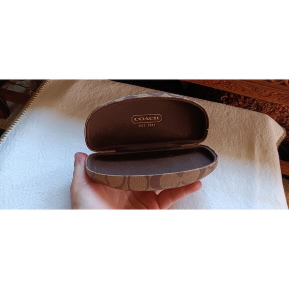 Coach Signature Clam Shell Sunglasses Glasses Hard Case Holder - Picture 1 of 2